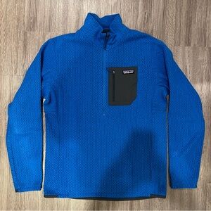 Patagonia Men’s R1 Air Zip-Neck Mid-Layer Pullover Sweatshirt - Blue Medium